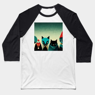 Abstract Animals All Together Baseball T-Shirt